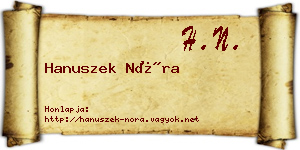 Hanuszek Nóra névjegykártya